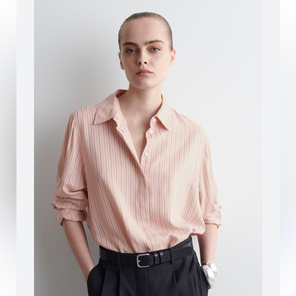 COS Pink Striped Button-Down Shirt